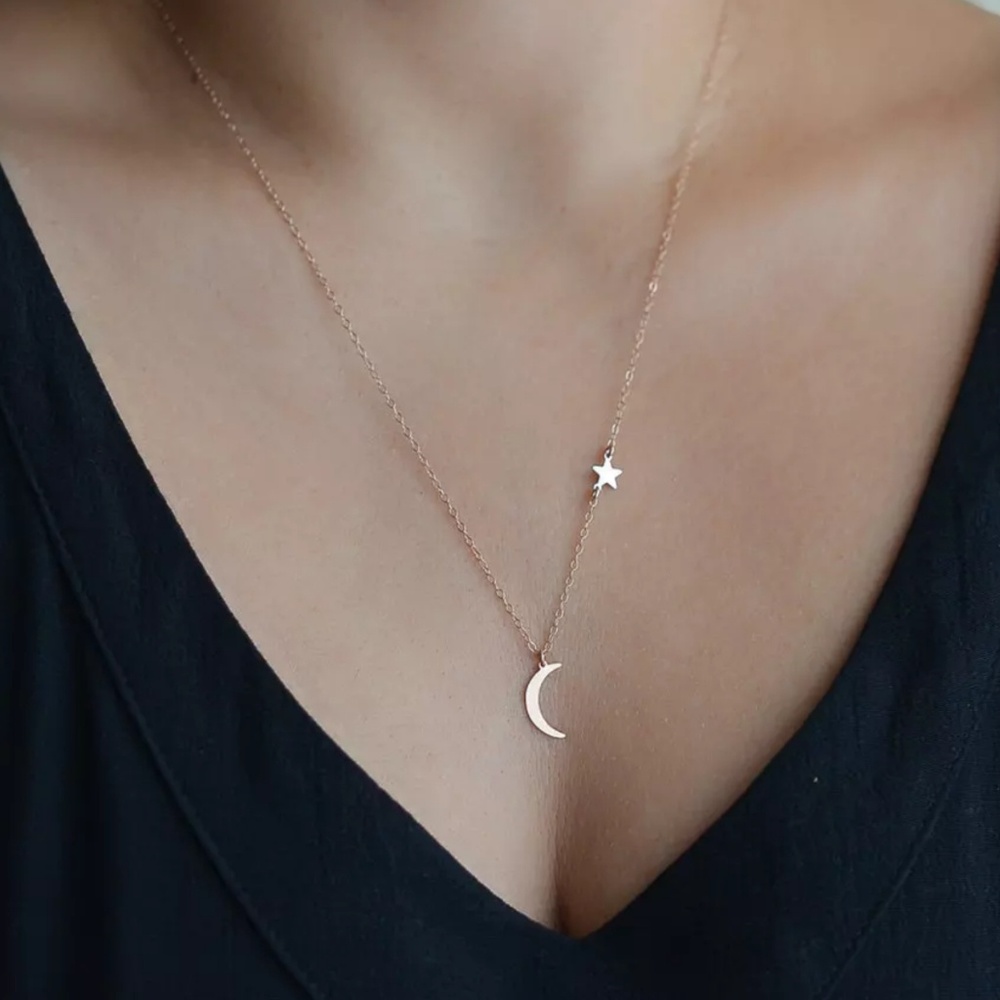 Silver Moon and Star necklace